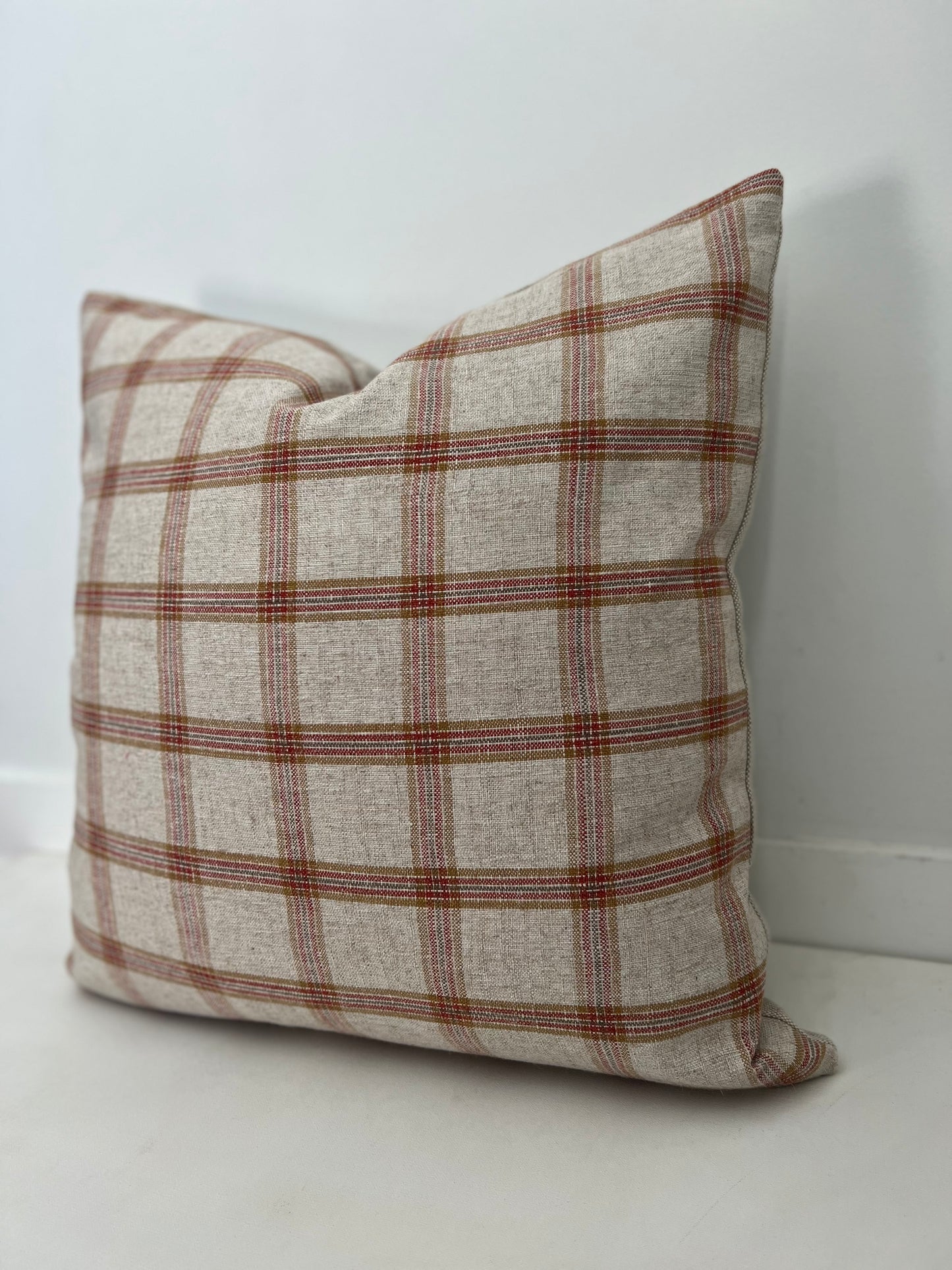 Rust Plaid Pillow Cover
