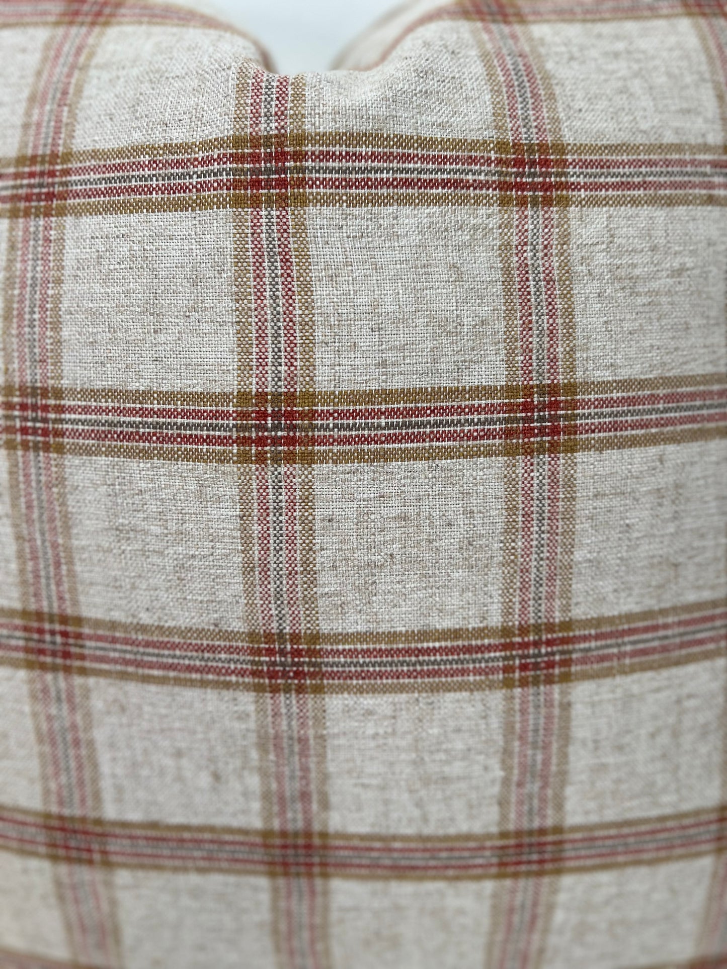 Rust Plaid Pillow Cover