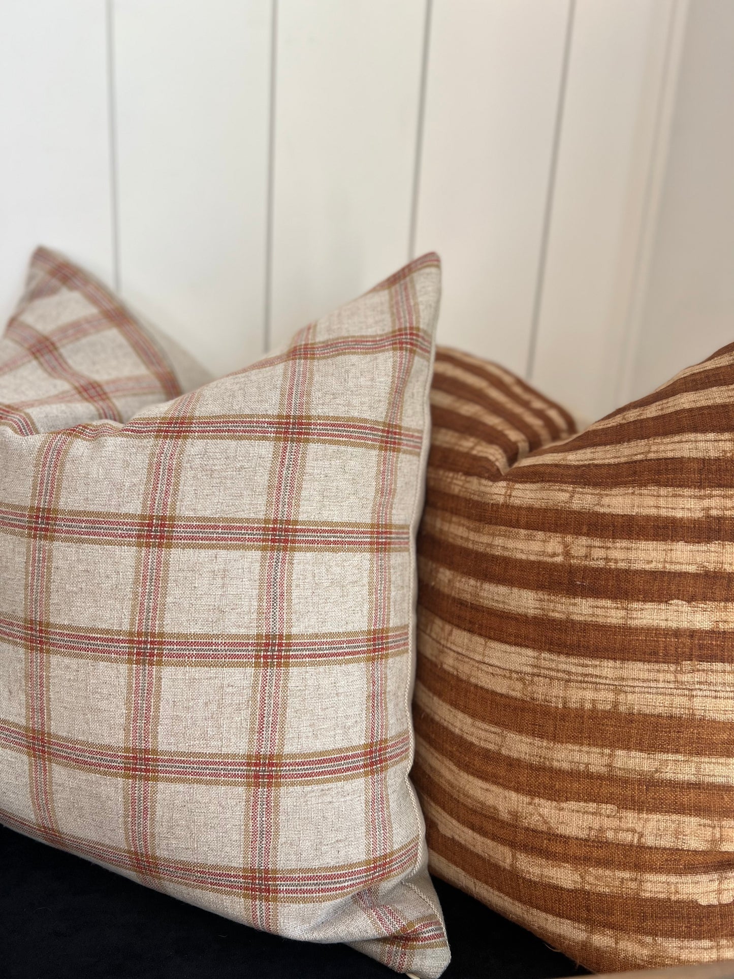 Rust Plaid Pillow Cover