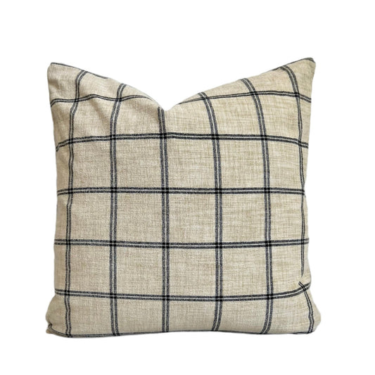 Neutral Plaid Pillow Cover