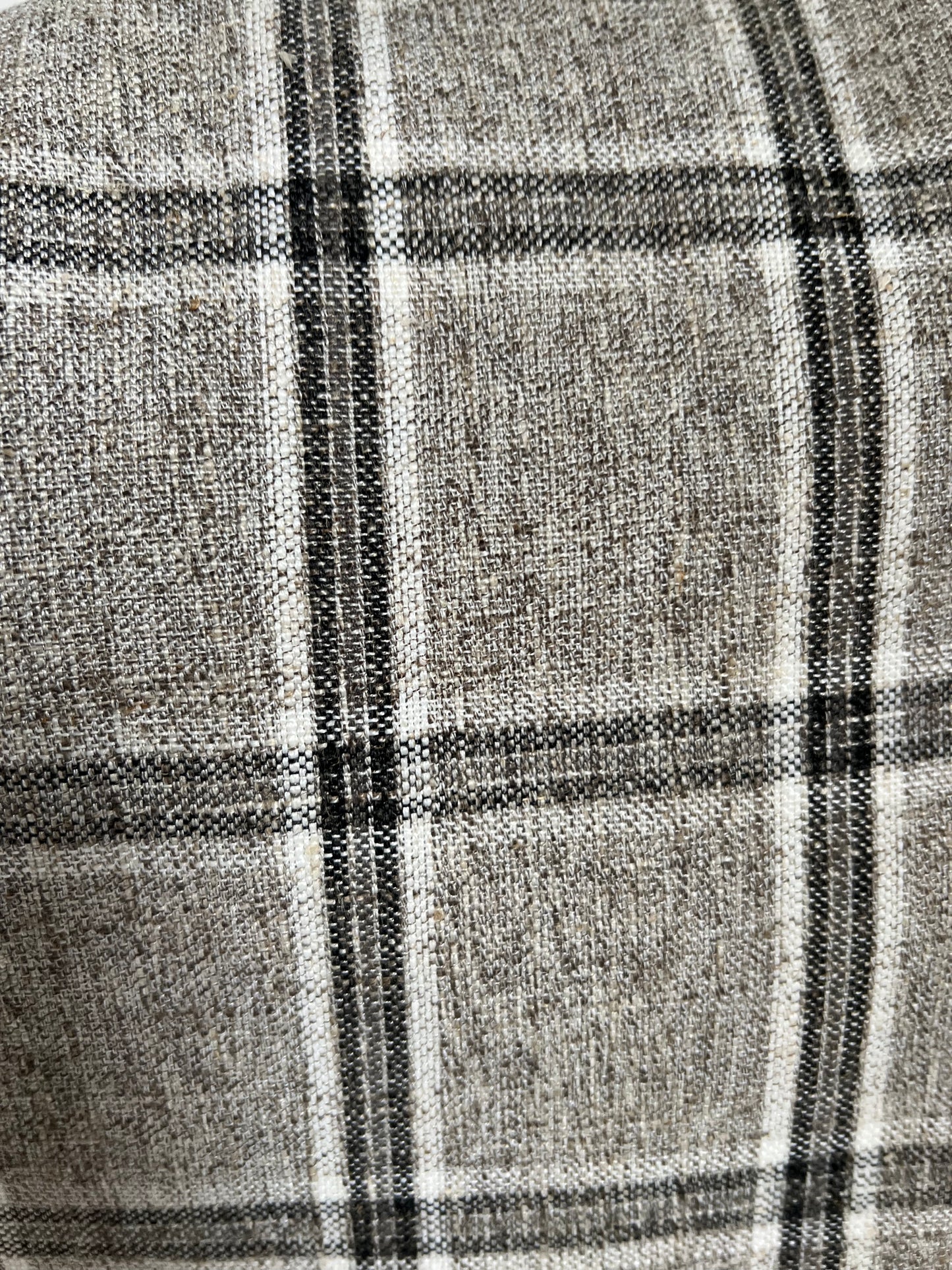 Grey Plaid Pillow Cover