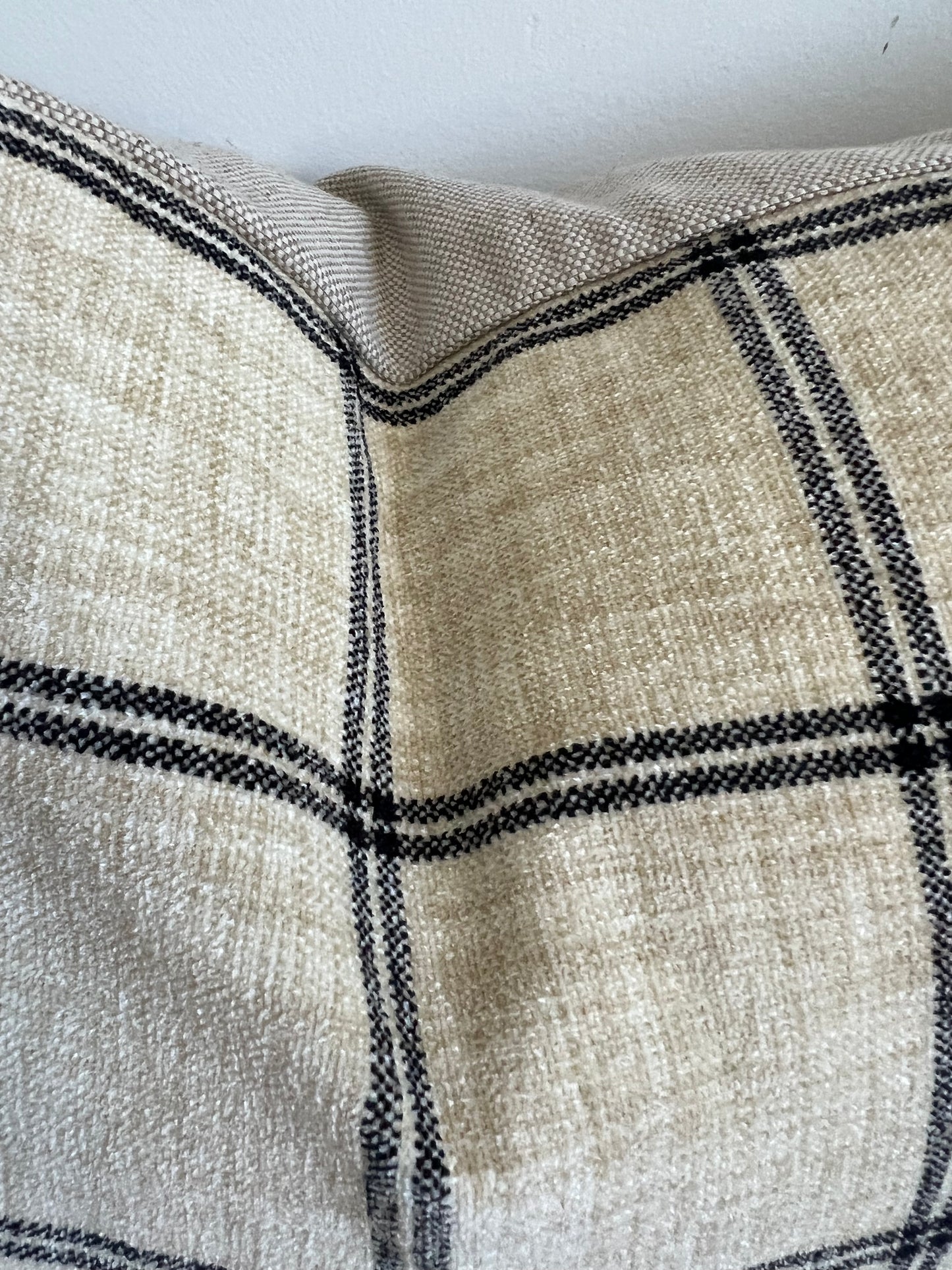 Neutral Plaid Pillow Cover