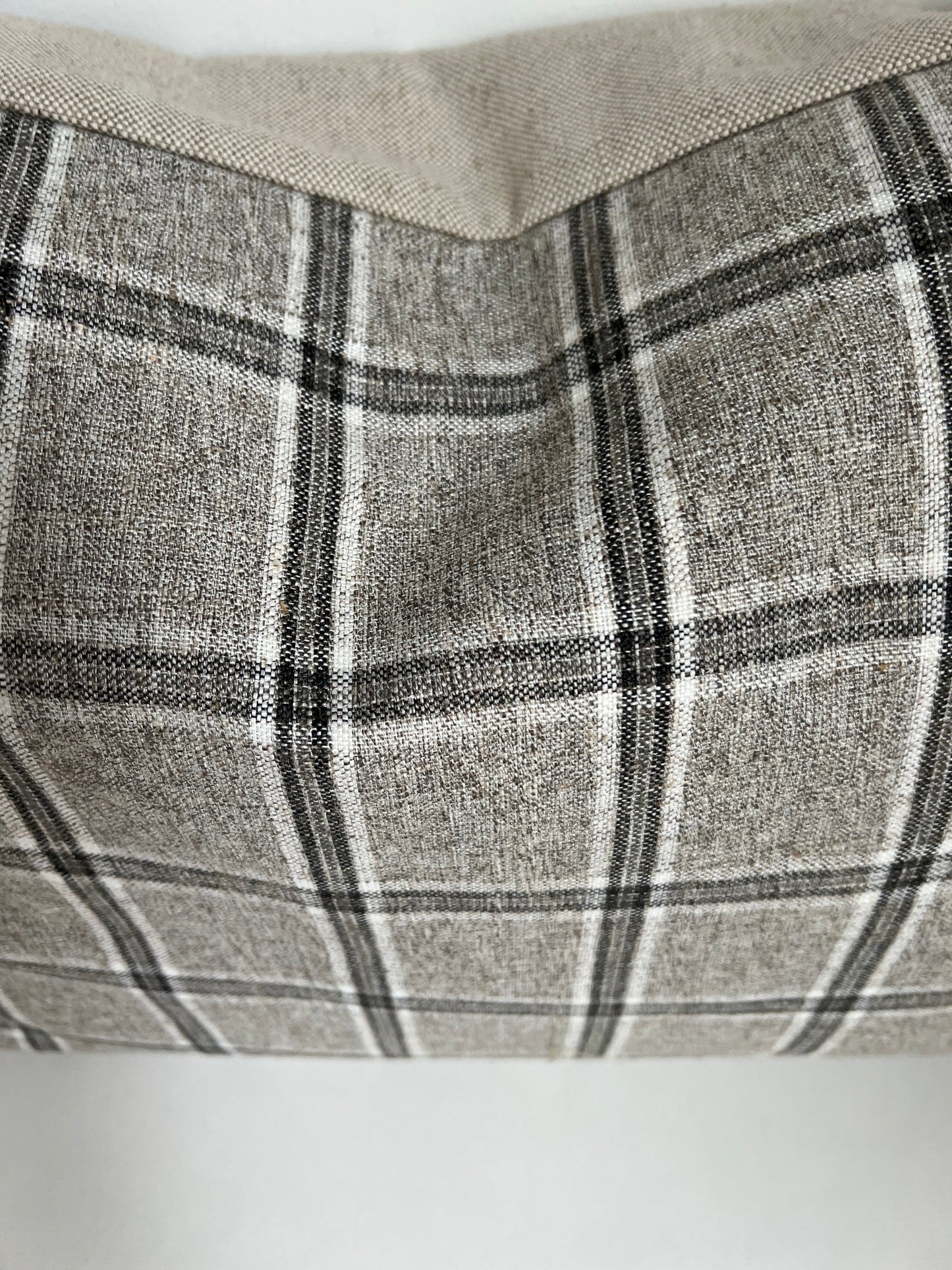 Grey Plaid Pillow Cover