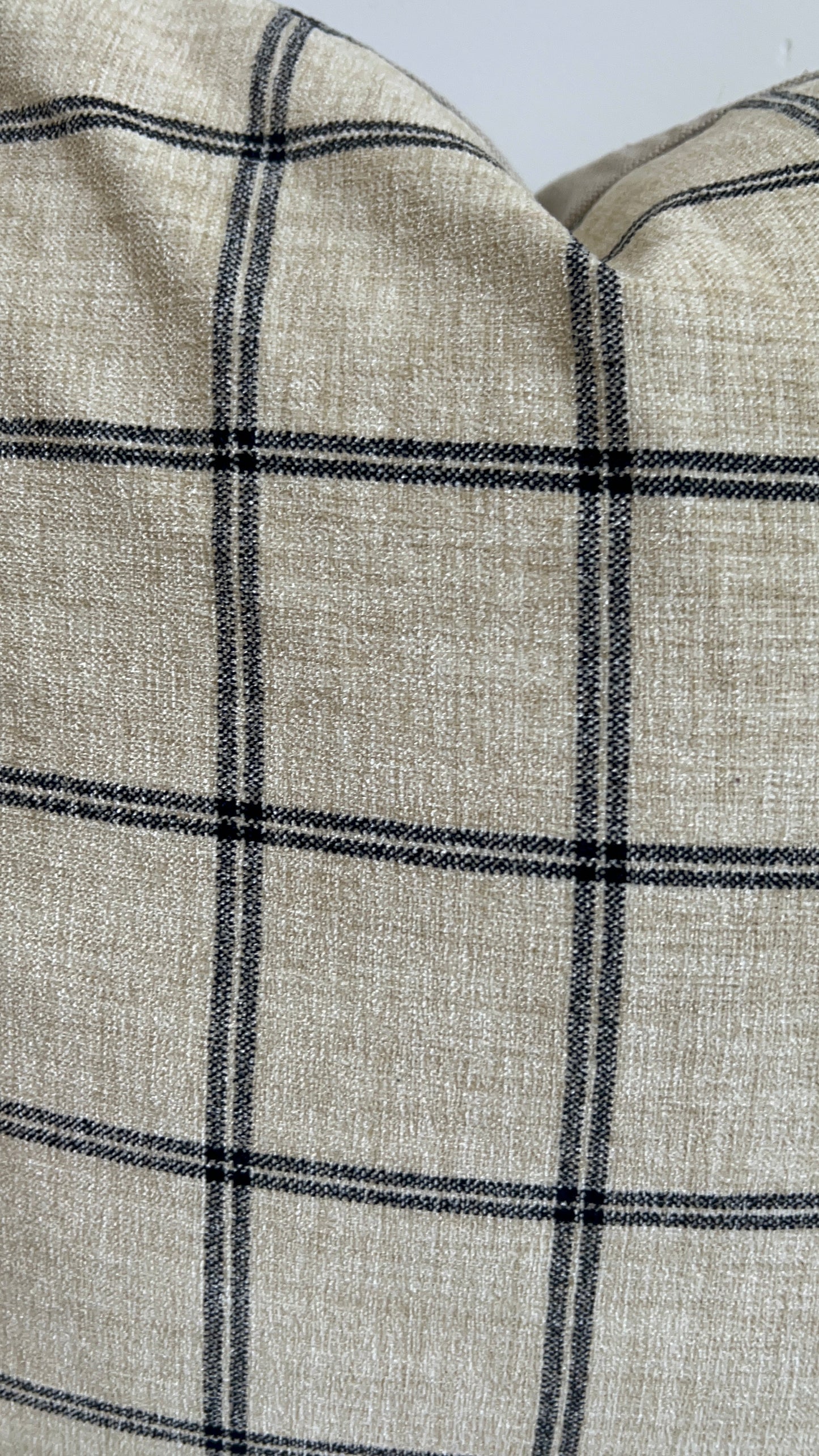 Neutral Plaid Pillow Cover