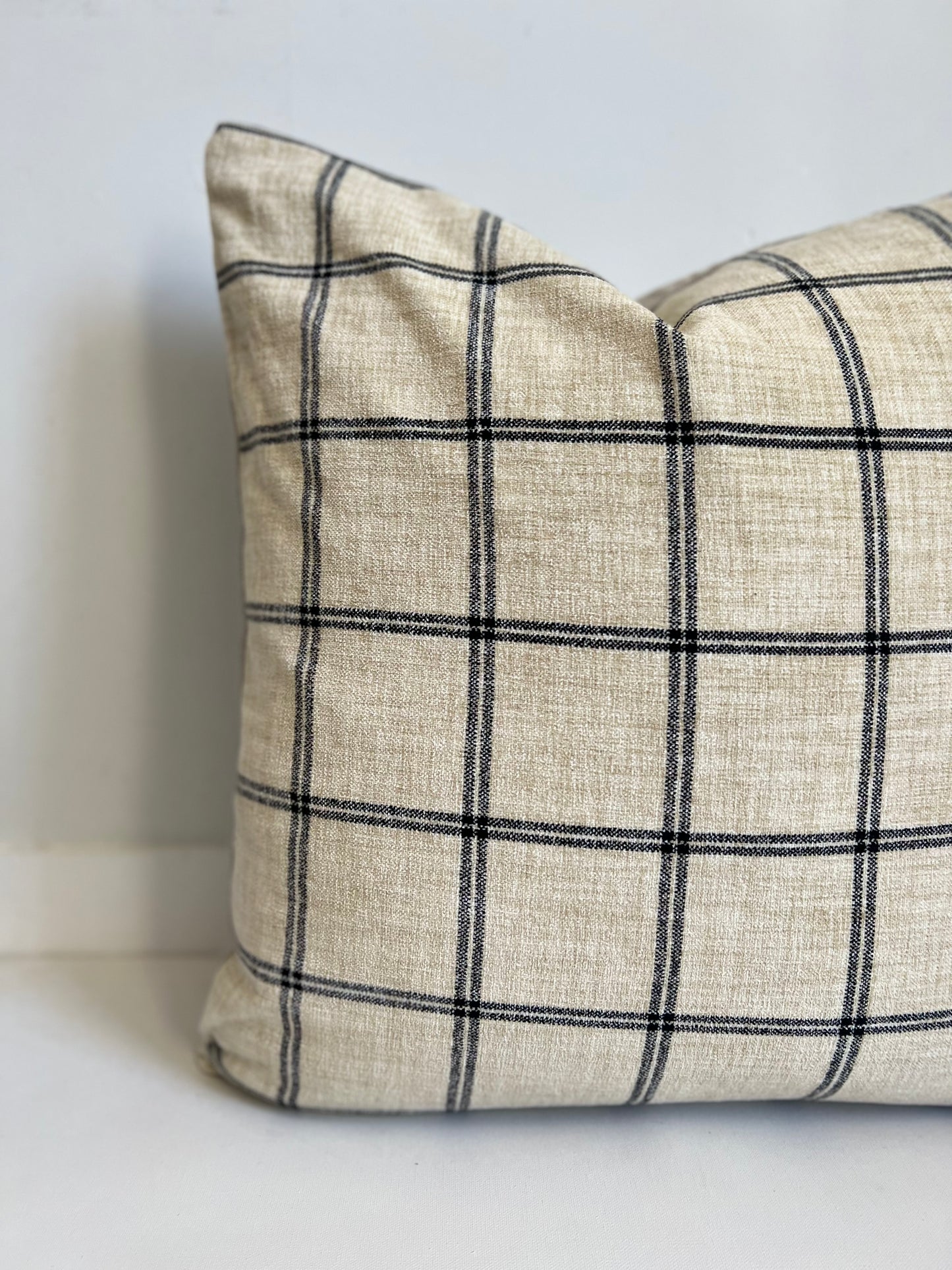Neutral Plaid Pillow Cover