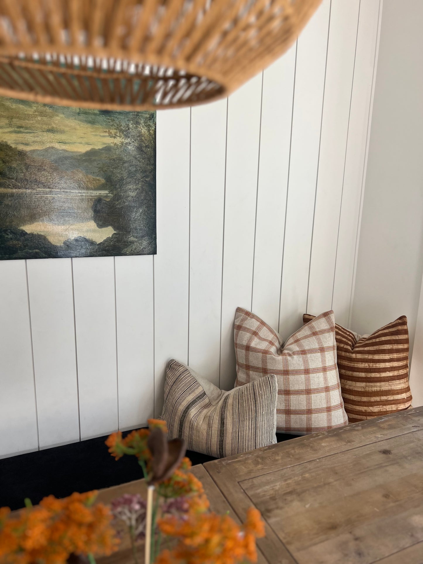Rust Plaid Pillow Cover