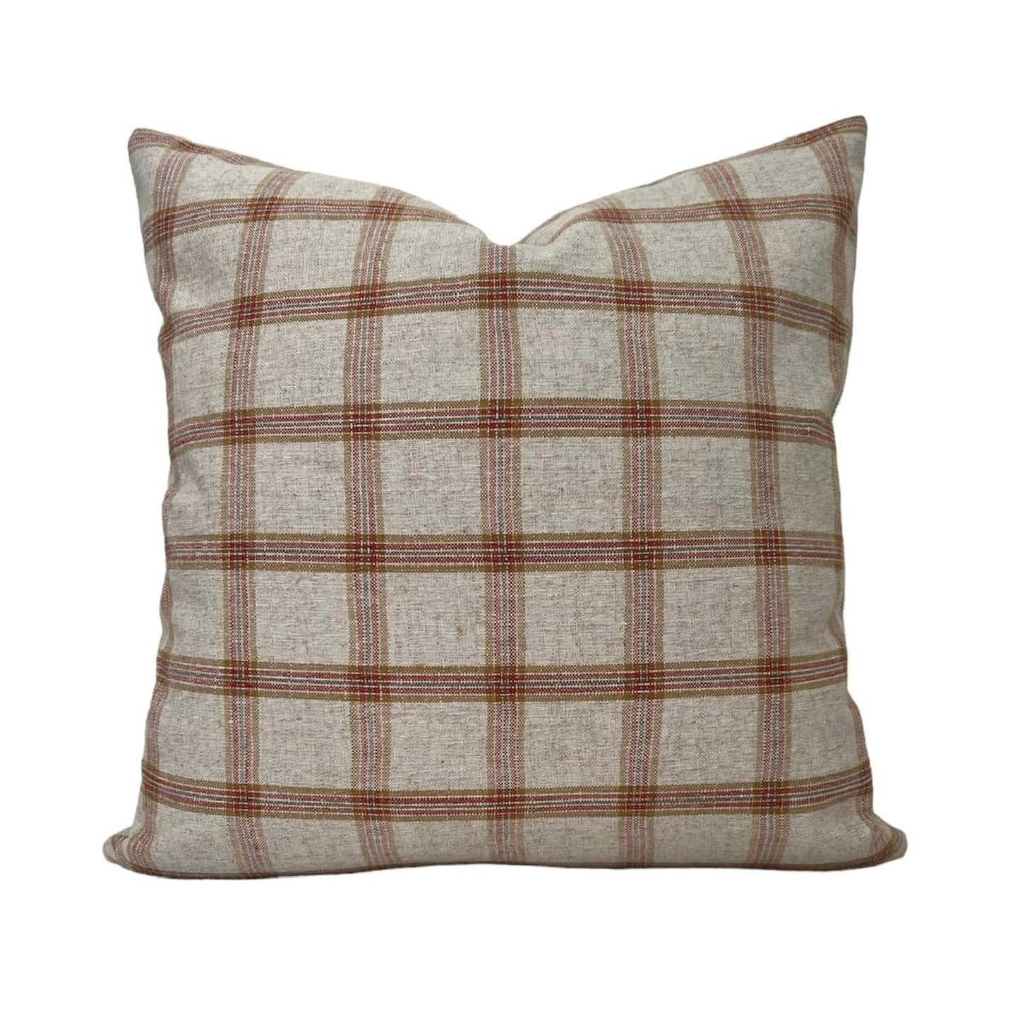 Rust Plaid Pillow Cover